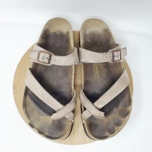 Birkenstock Mayari Sandals 38 Womens 7 Papillio Buckle Straps Shoes Distressed